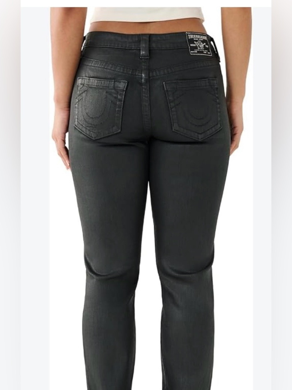 True Religion Women's Black Mid rise super  Skinny Jeans